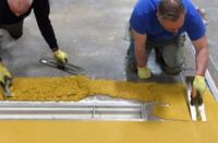 yellow fastop applied to concrete